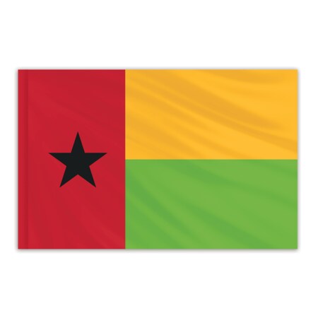 Guinea Bissau Indoor Nylon Flag 2'x3' With Gold Fringe